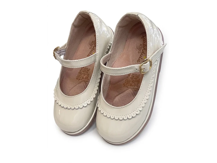 Baleta Ceremonia Charol Lazo Beige 4