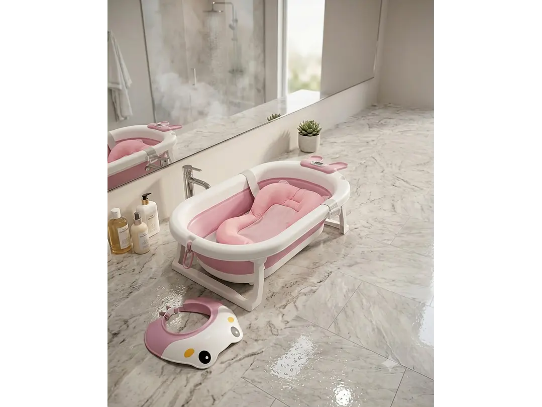 Bañera Plegable + Soporte + Gorro  1