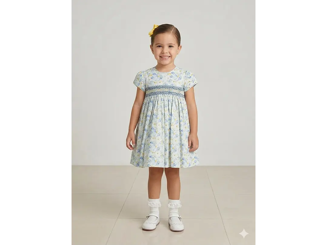 Vestido Nido De Abeja Flowers 1