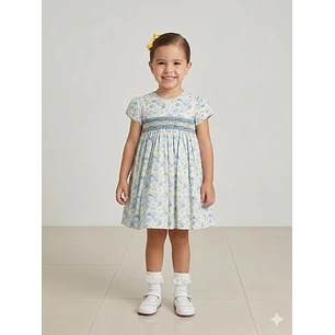 Vestido Nido De Abeja Flowers