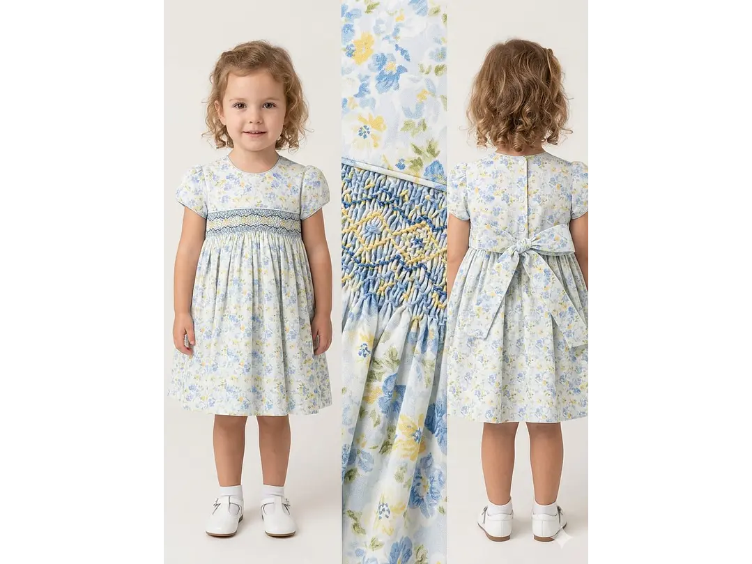 Vestido Nido De Abeja Flowers 2
