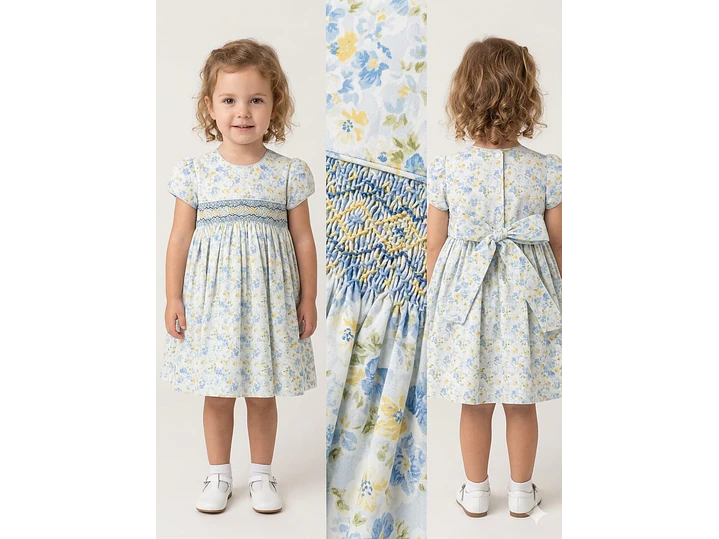Vestido Nido De Abeja Flowers 2