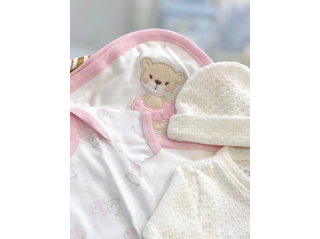 Set Primera Puesta Hilo Beige Oso 0-3M 5