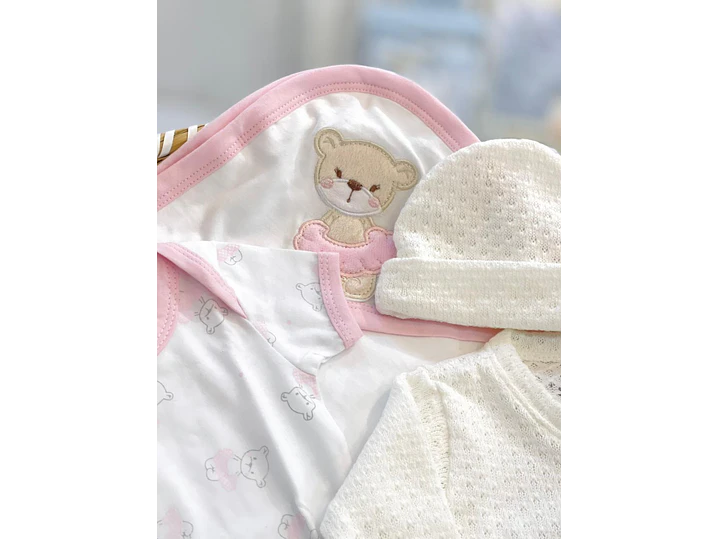 Set Primera Puesta Hilo Beige Oso 0-3M 5