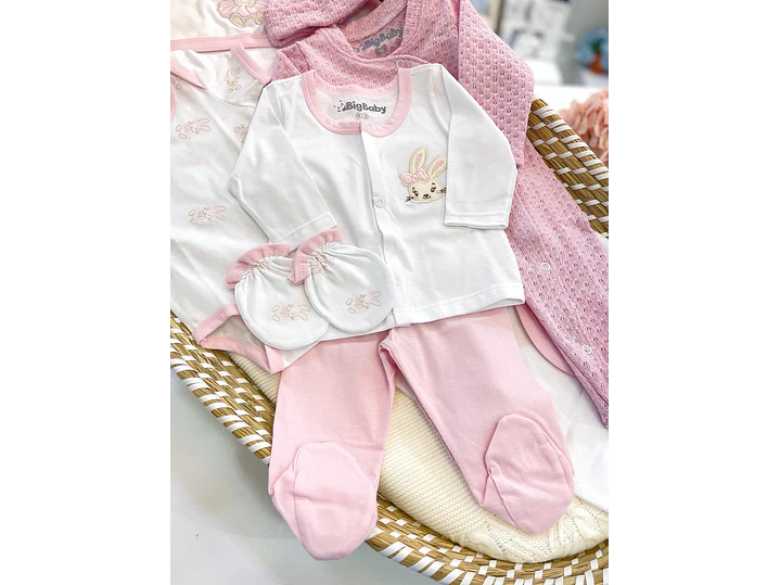Primera Puesta Hilo Rosa Conejo 0-3M 3