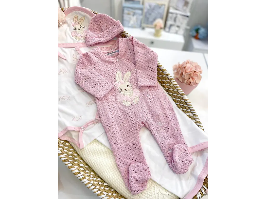 Primera Puesta Hilo Rosa Conejo 0-3M 6