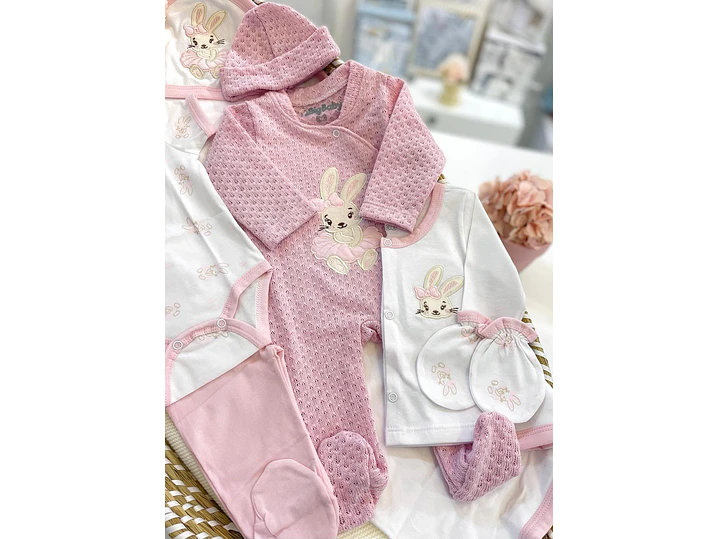Primera Puesta Hilo Rosa Conejo 0-3M 2