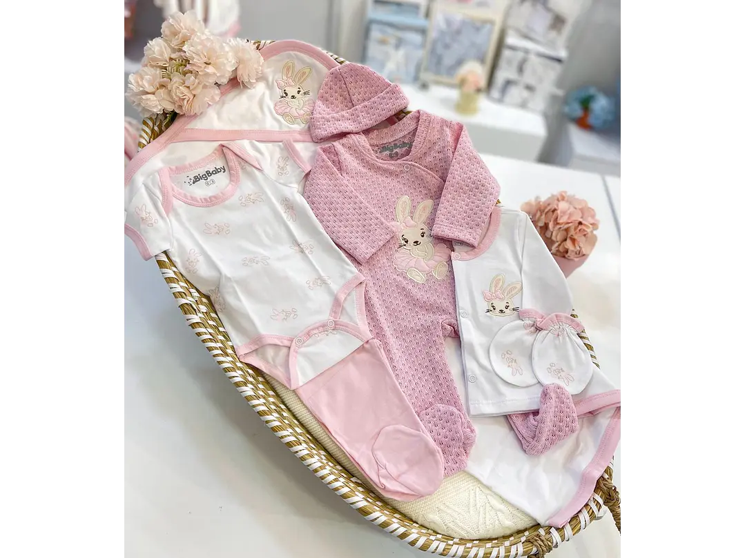 Primera Puesta Hilo Rosa Conejo 0-3M 1