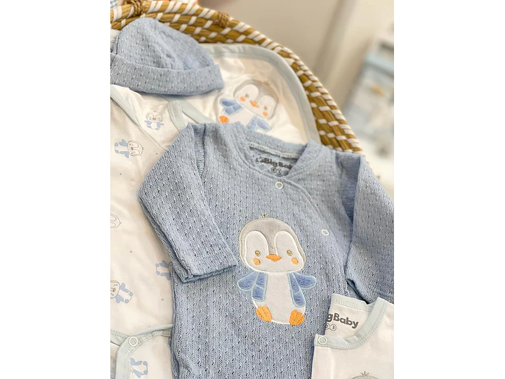 Primera Puesta Hilo Azul Pingüino 0-3M 5