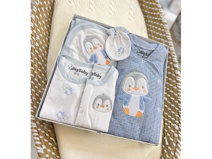 Primera Puesta Hilo Azul Pingüino 0-3M 7