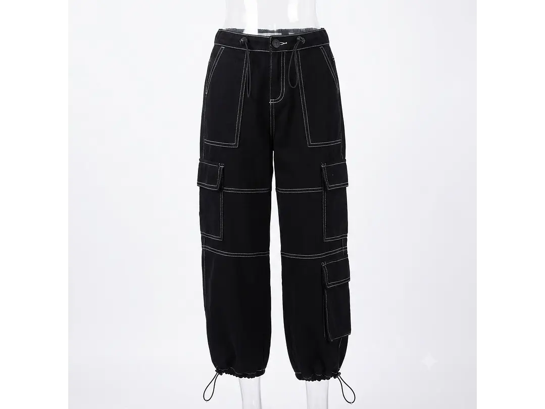 Pantalón Cargo Negro 1