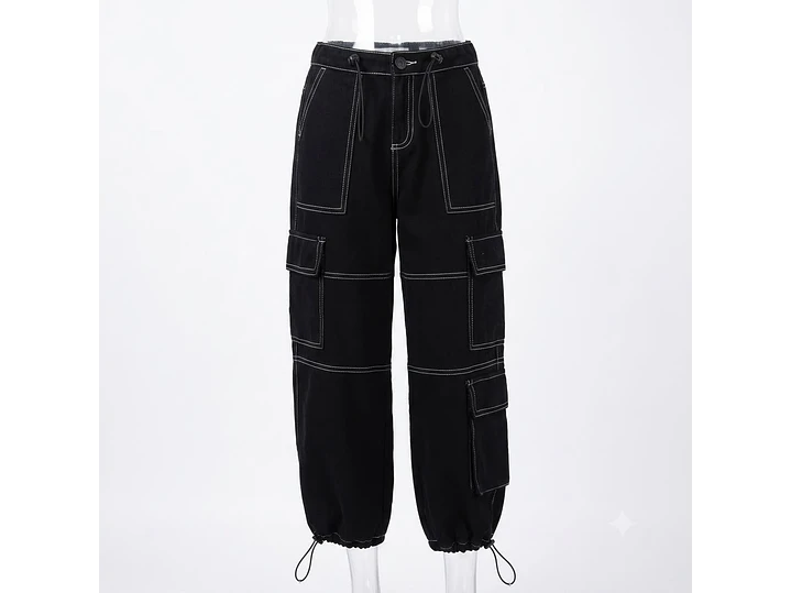 Pantalón Cargo Negro 1