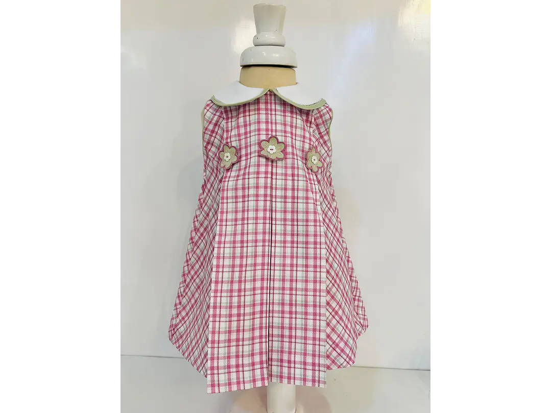 Vestido Cuadros  Rosa 1