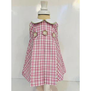 Vestido Cuadros  Rosa