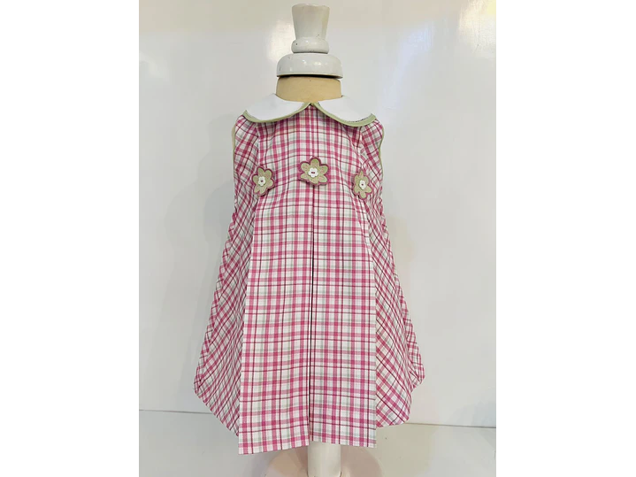 Vestido Cuadros  Rosa 1