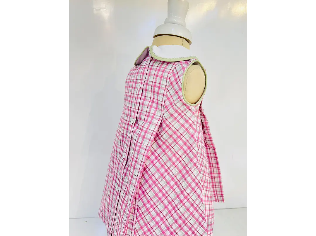 Vestido Cuadros  Rosa 2