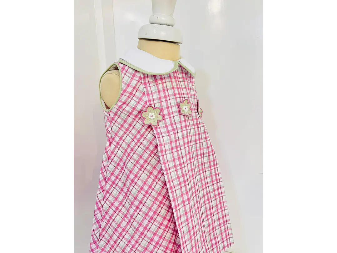 Vestido Cuadros  Rosa 3