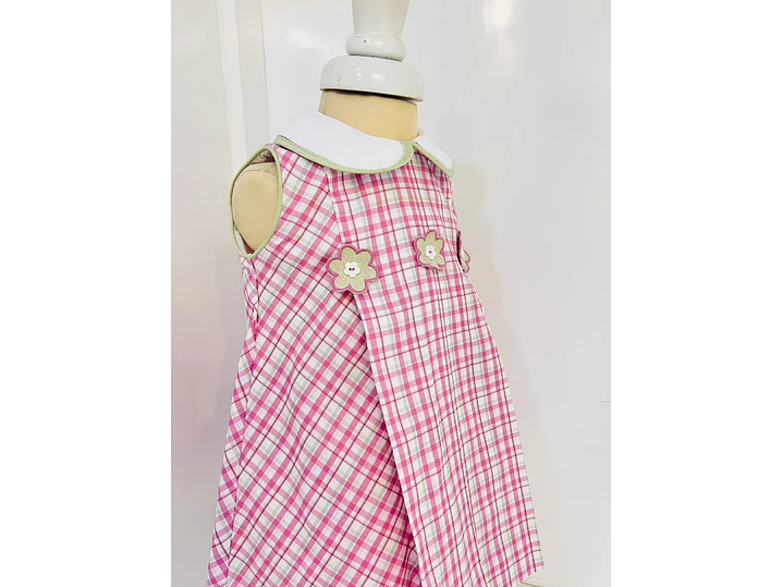 Vestido Cuadros  Rosa 3