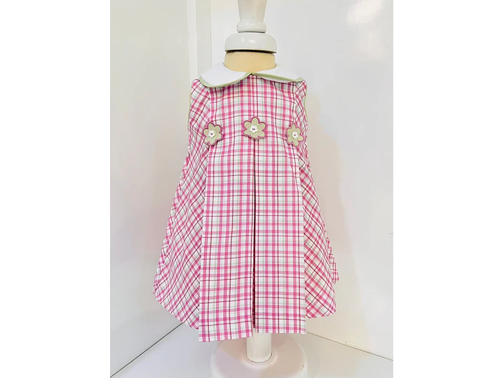 Vestido Cuadros  Rosa 4