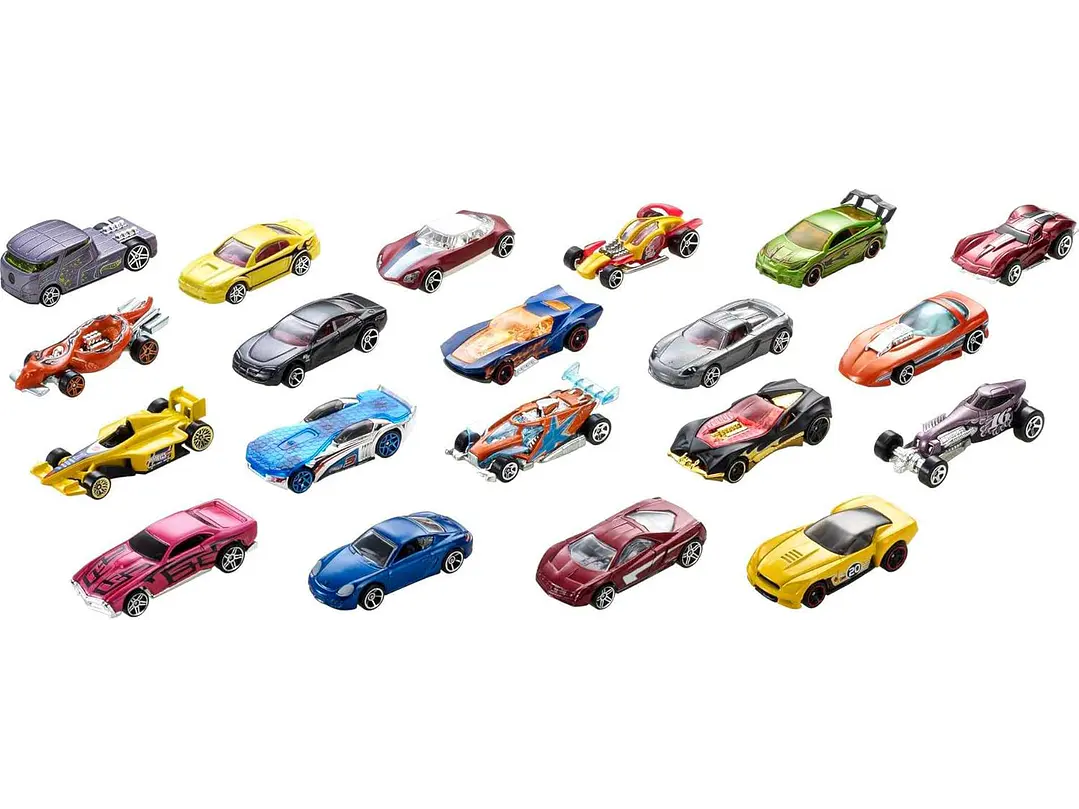  Hot Wheels - Paquete de 20 autos y camiones de juguete, 2
