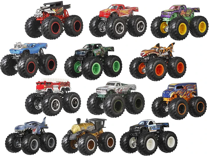 Hot Wheels Monster Trucks, juego de 12 camiones monstruo de juguete 1