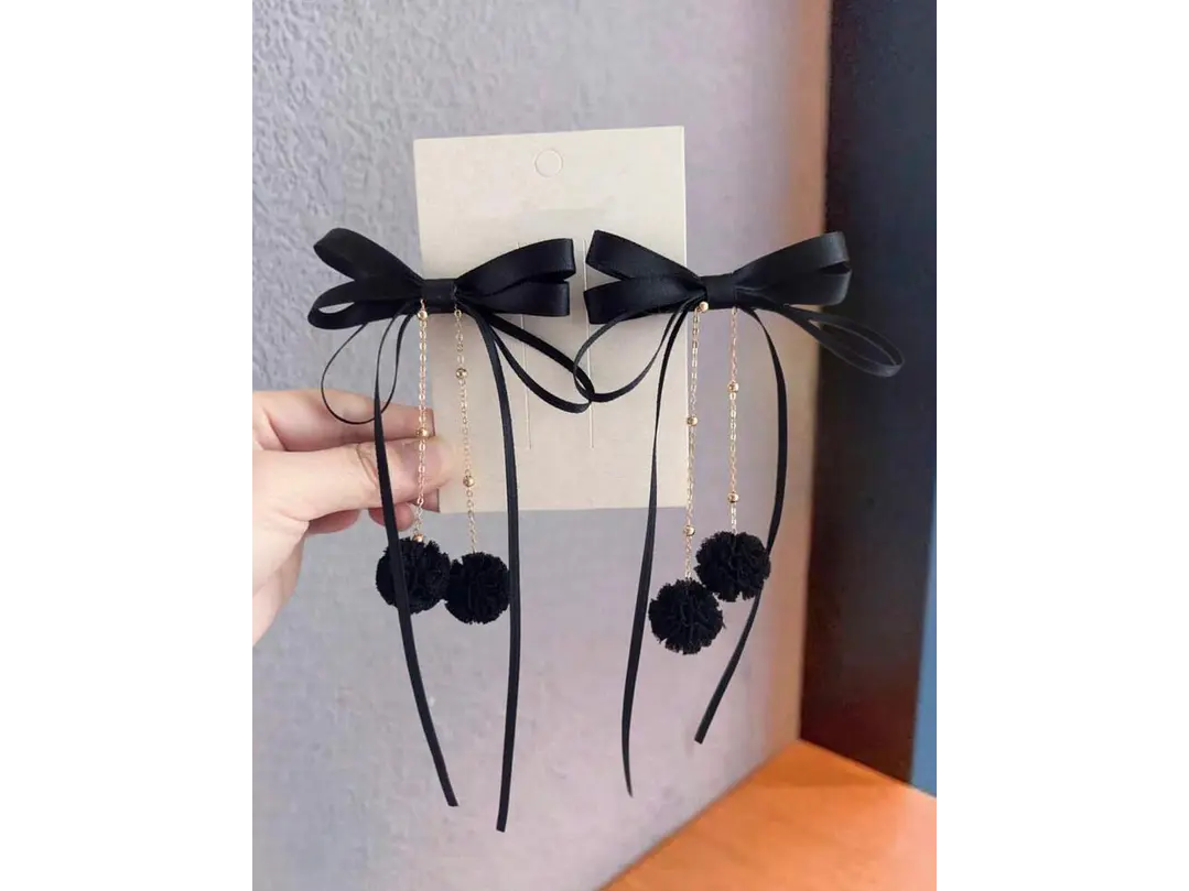 Lazos Pompo Negro  1
