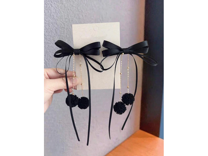 Lazos Pompo Negro  1