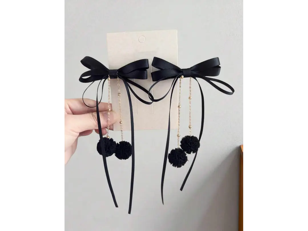 Lazos Pompo Negro  2
