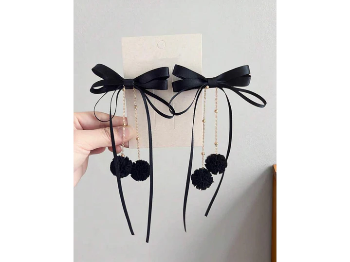 Lazos Pompo Negro  2