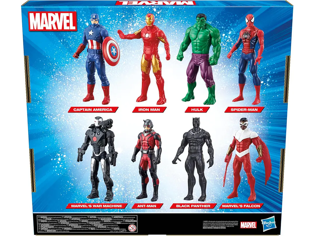 Marvel Avengers Ultimate Protectors Pack, 6 pulgadas a escala, 8 figuras de acción con accesorios, juguetes de 1