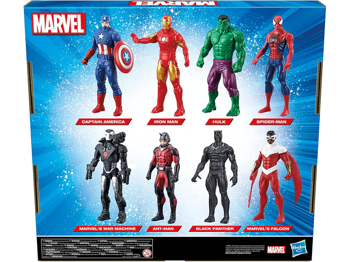 Marvel Avengers Ultimate Protectors Pack, 6 pulgadas a escala, 8 figuras de acción con accesorios, juguetes de 1