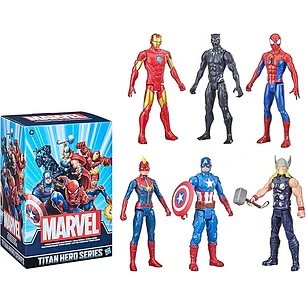 Marvel Titan Hero Series - Figura de acción multipaquete, 6 figuras de acción, juguetes de 12 pulgadas, inspirados en Marvel Comics, para