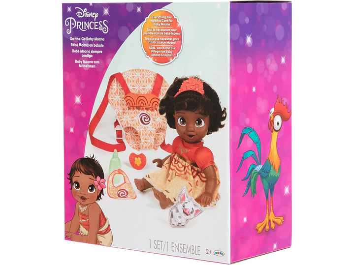  Disney - Muñeca de la princesa Baby Moana de lujo con tiara, portabebé,  2