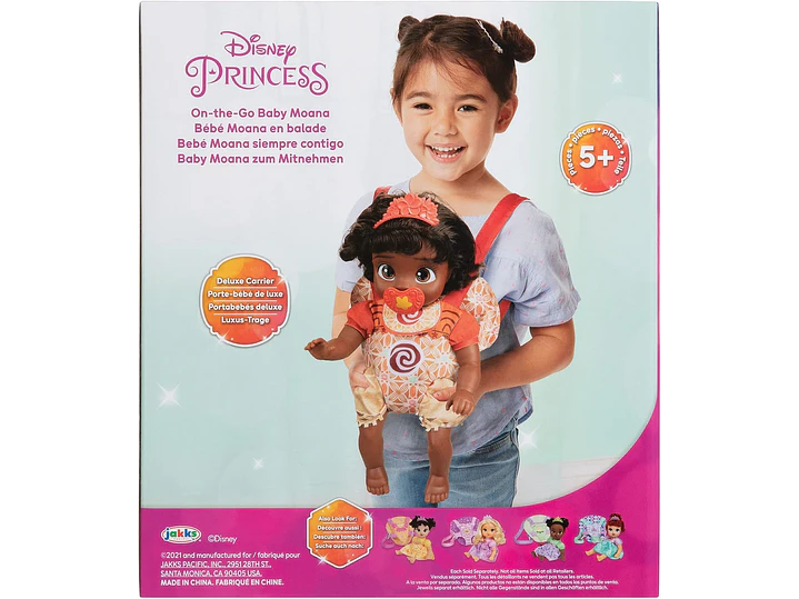  Disney - Muñeca de la princesa Baby Moana de lujo con tiara, portabebé,  3