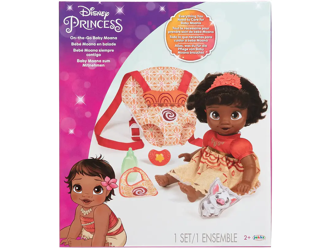  Disney - Muñeca de la princesa Baby Moana de lujo con tiara, portabebé,  4