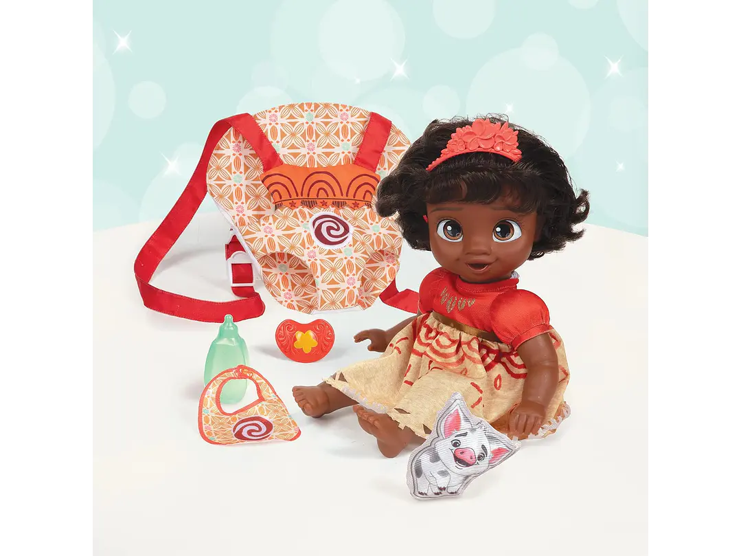  Disney - Muñeca de la princesa Baby Moana de lujo con tiara, portabebé,  6