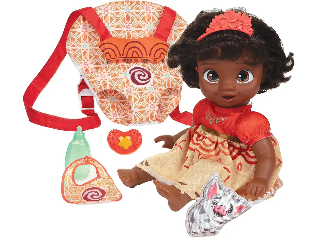  Disney - Muñeca de la princesa Baby Moana de lujo con tiara, portabebé,  7