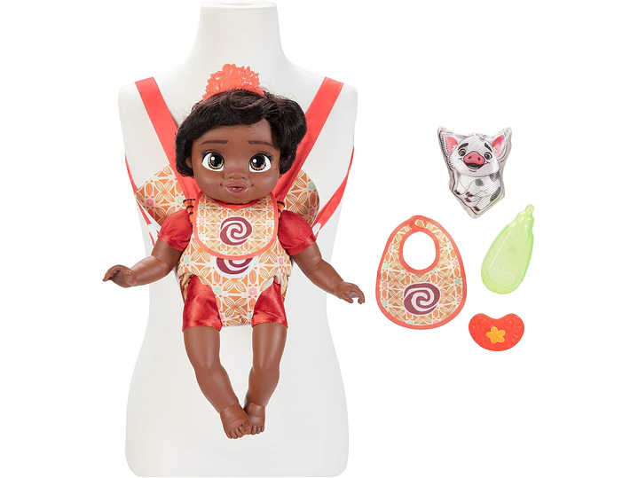  Disney - Muñeca de la princesa Baby Moana de lujo con tiara, portabebé,  8