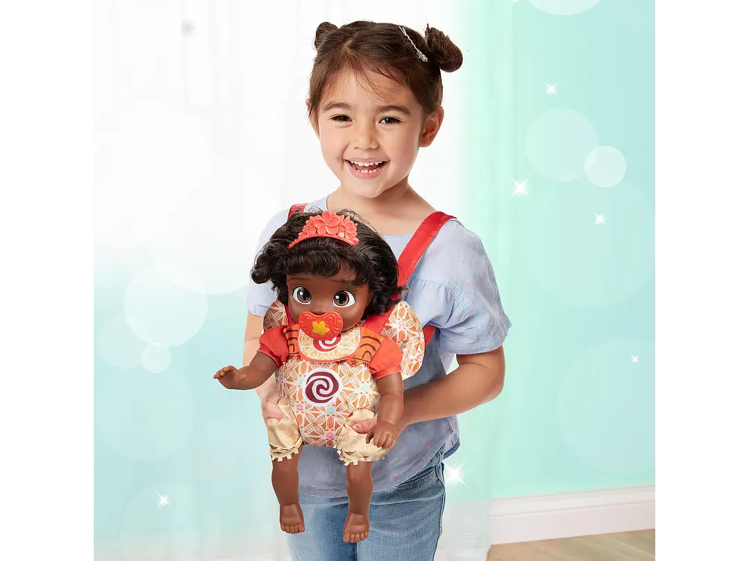  Disney - Muñeca de la princesa Baby Moana de lujo con tiara, portabebé,  9
