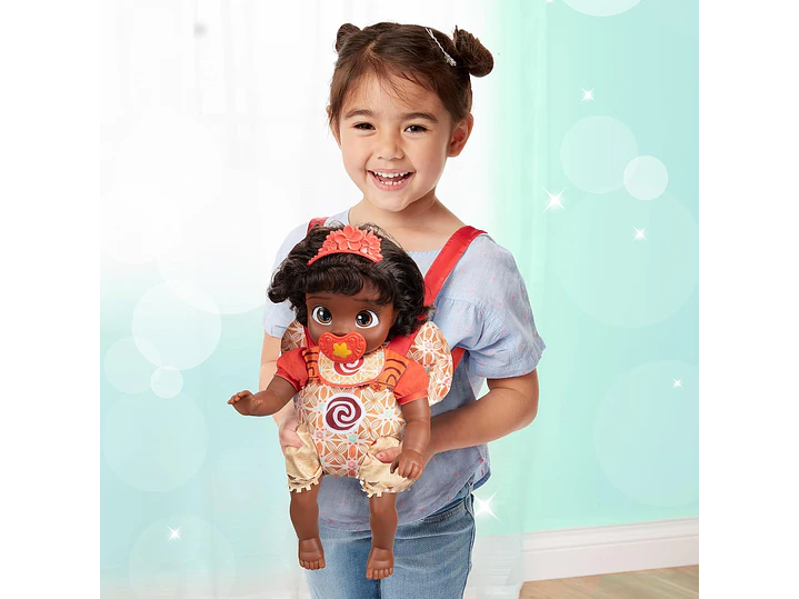  Disney - Muñeca de la princesa Baby Moana de lujo con tiara, portabebé,  9