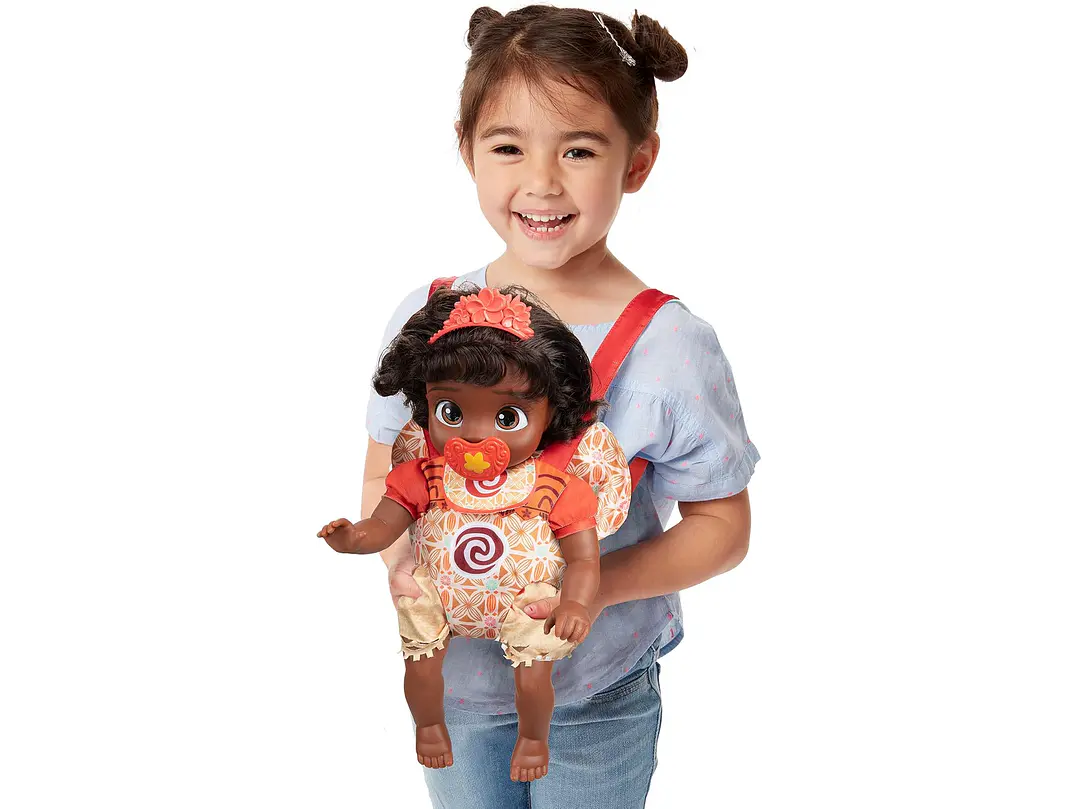  Disney - Muñeca de la princesa Baby Moana de lujo con tiara, portabebé,  1