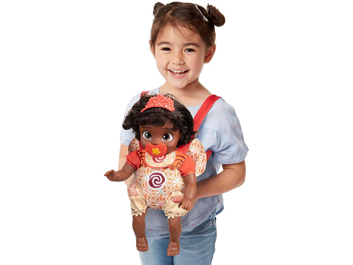  Disney - Muñeca de la princesa Baby Moana de lujo con tiara, portabebé,  1