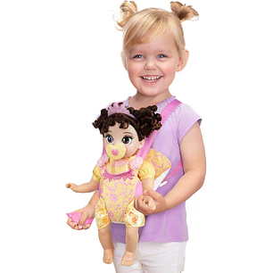  Disney - Muñeca de la princesa Baby Belle de lujo, con tiara, portabebé, 