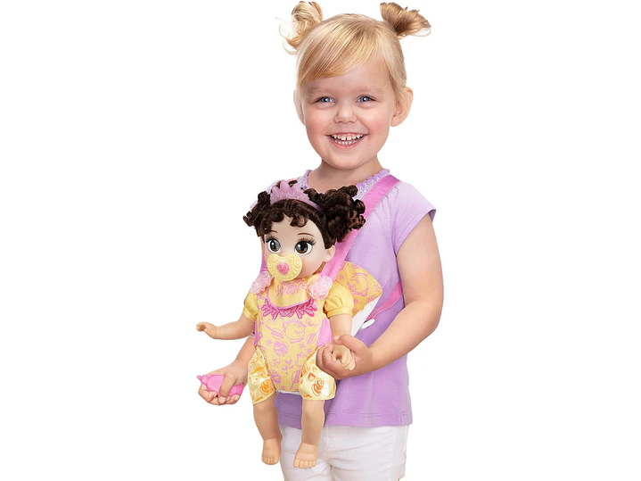  Disney - Muñeca de la princesa Baby Belle de lujo, con tiara, portabebé,  1