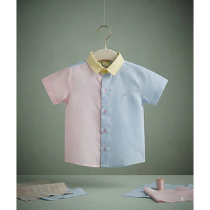 Camisa Lino Combinada