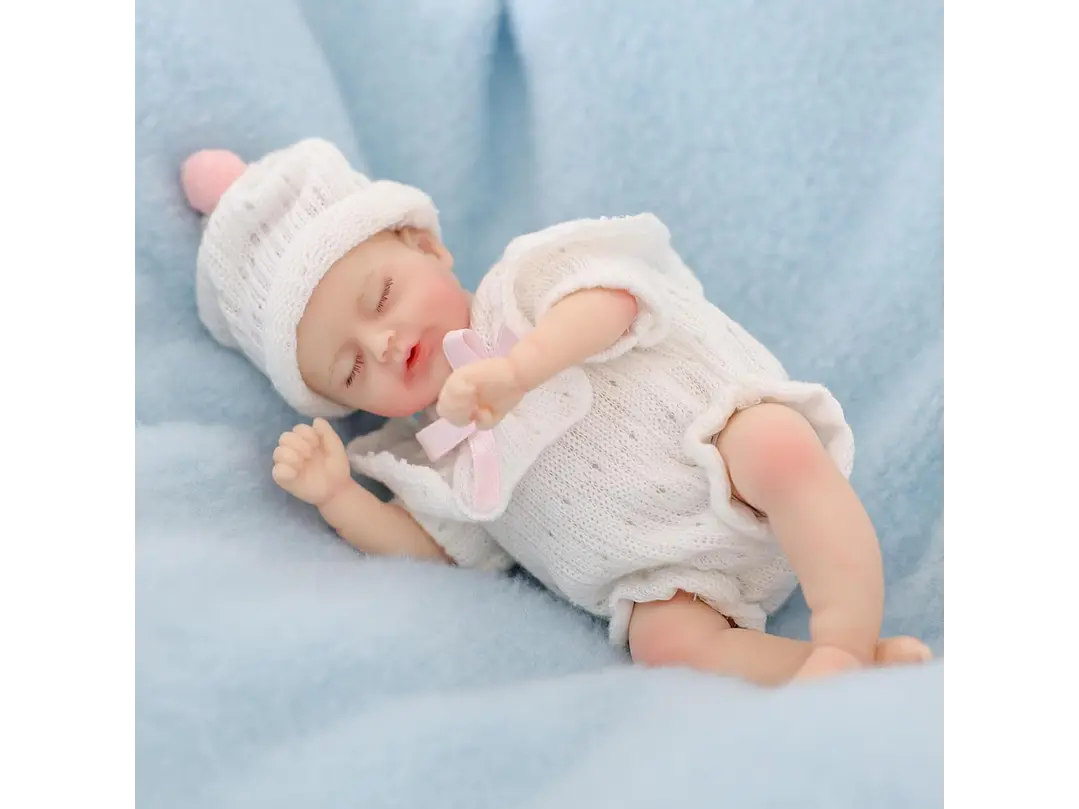 Cloveray Muñeca de bebé Reborn de silicona de 20Cm suave al tacto 2