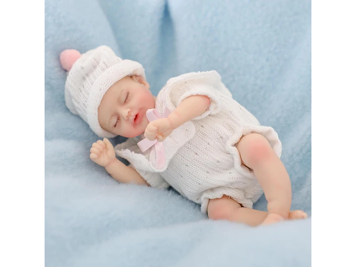 Cloveray Muñeca de bebé Reborn de silicona de 20Cm suave al tacto 2