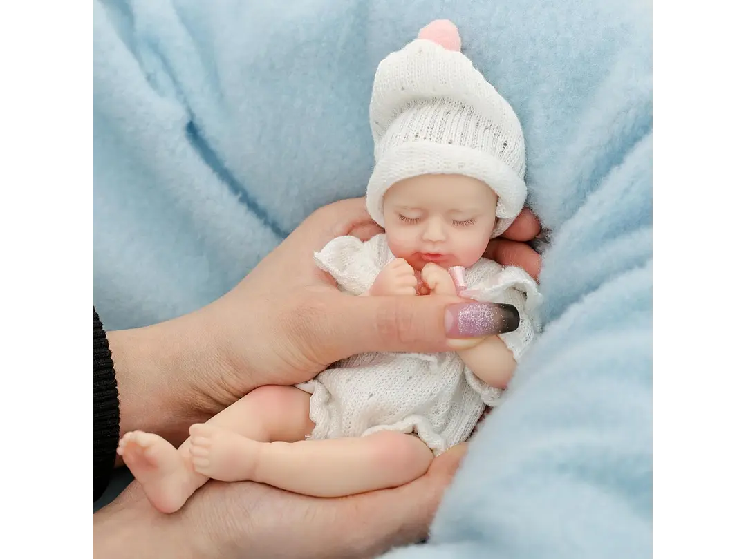 Cloveray Muñeca de bebé Reborn de silicona de 20Cm suave al tacto 3