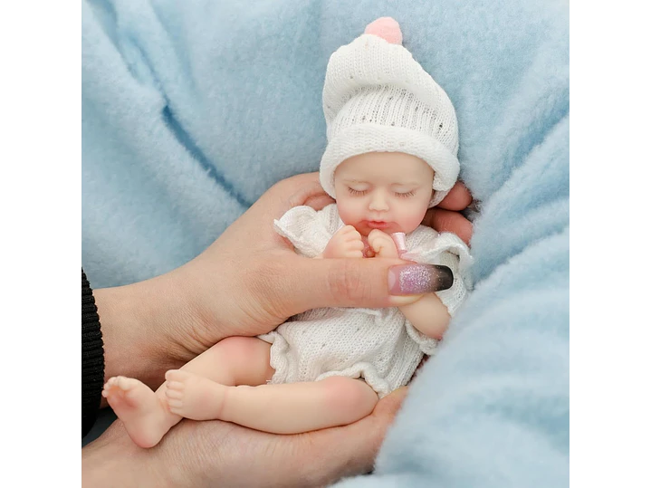 Cloveray Muñeca de bebé Reborn de silicona de 20Cm suave al tacto 3