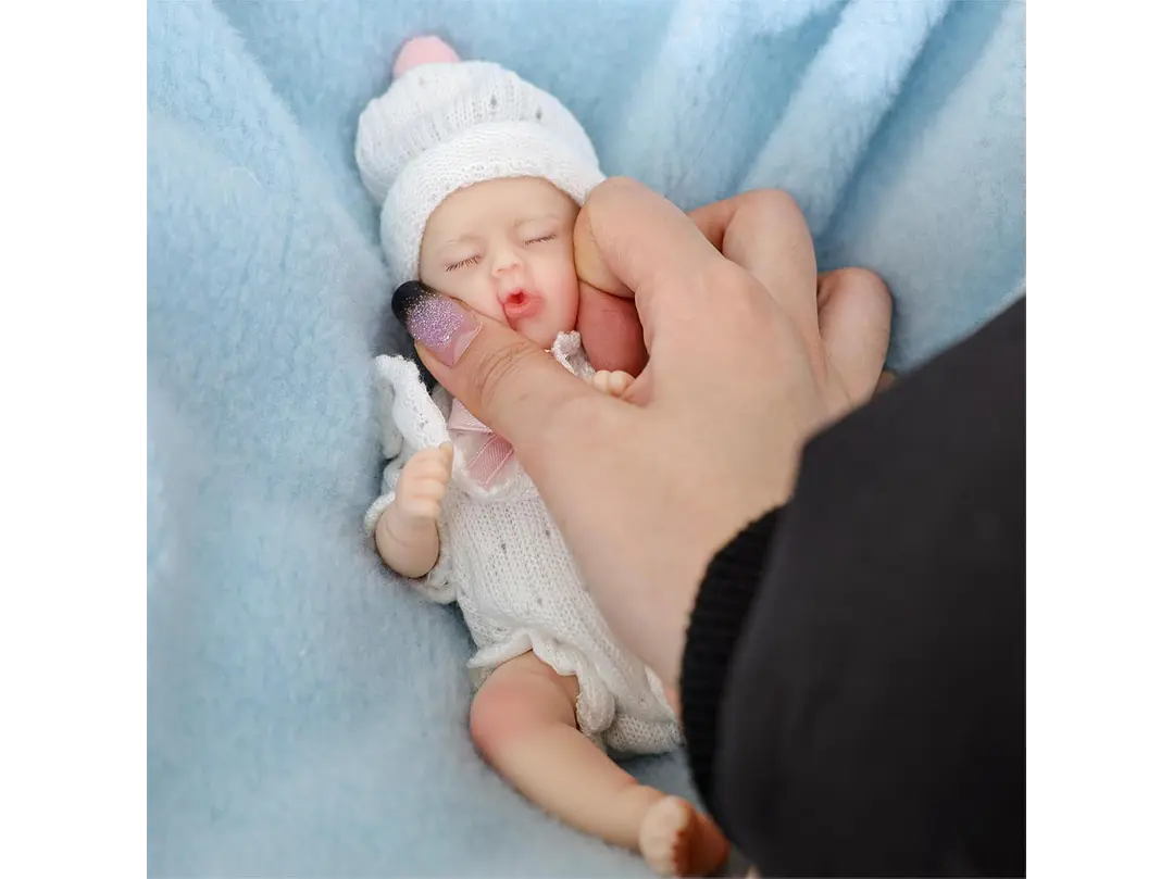Cloveray Muñeca de bebé Reborn de silicona de 20Cm suave al tacto 5